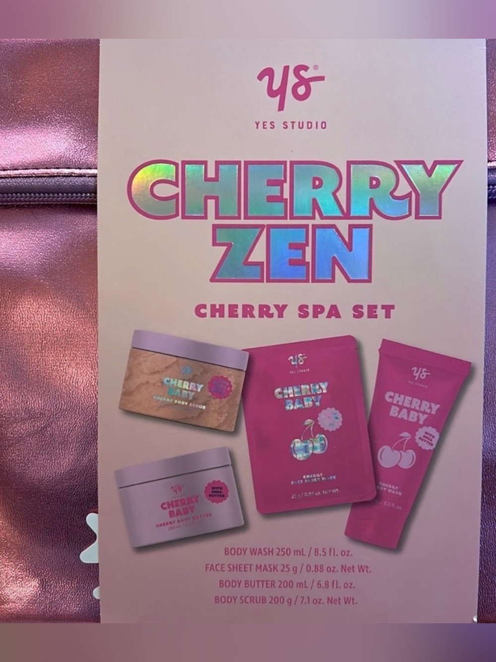 Luxurious Cherry Zen 4-Piece Spa Set NWT